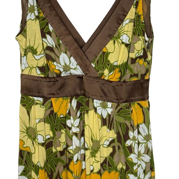 Tommy Bahama 100% Silk Size 8 Tropical Print Double V Sleeveless Dress - Picture 2 of 8